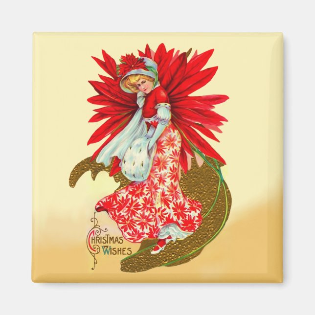 Poinsettia Girl Magnet (Front)