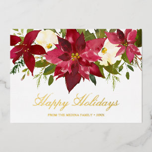 Poinsettia Happy Holidays Elegant Christmas