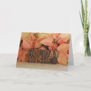 poinsettia holiday wishes card