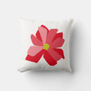 Poinsettia Illustration Cushion