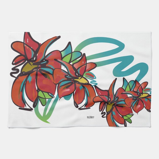 Poinsettia Kitchen Towel (Horizontal)