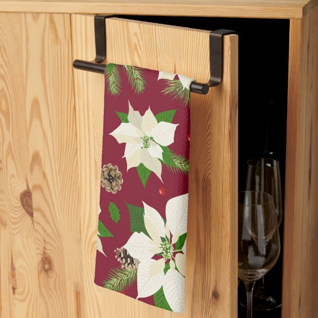 Poinsettia Kitchen Towels (Thirds Fold)
