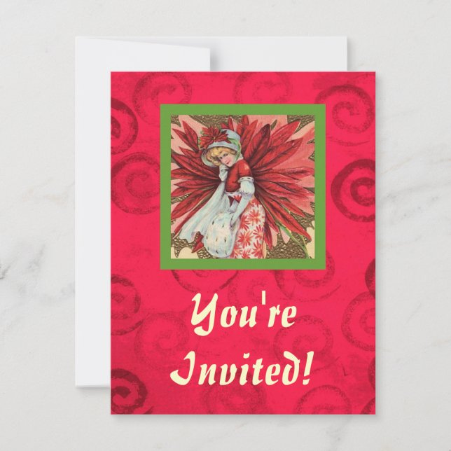 Poinsettia Lady Invitation (Front)