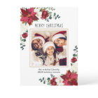 Poinsettia Magnolia Floral Modern Photo Christmas
