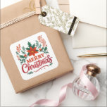 Poinsettia Merry Christmas Square Stickers<br><div class="desc">Add a touch of holiday magic to your gifts and décor with these Merry Christmas square stickers! Featuring a beautiful poinsettia flower, holly leaves, and festive lettering, these stickers bring Christmas cheer to every surface. Perfect for sealing envelopes, decorating gift boxes, scrapbooking, or adding a personal touch to your holiday...</div>