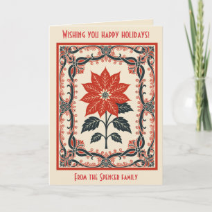 Poinsettia Nordic Christmas Minimal Style Card