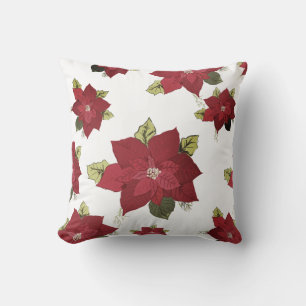 Poinsettia Pattern Cushion
