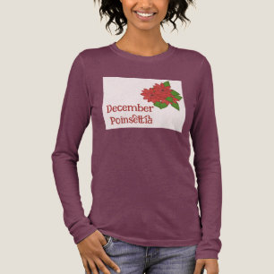 Poinsettia Plant Watercolor December Birthday Tri-Blend Shirt