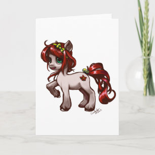 Poinsettia Pony Holiday Card