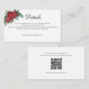 Poinsettia QR code Wedding Details  Enclosure Card