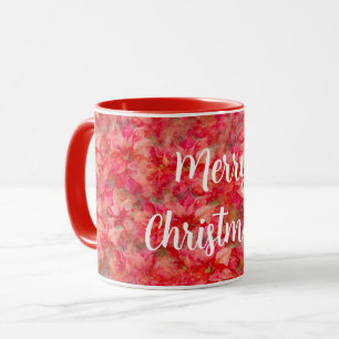 Poinsettia Red Flowers Mug Cup