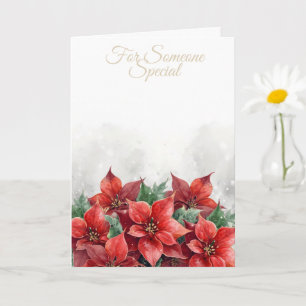 Poinsettia Red "'For Someone Special" Christmas Card