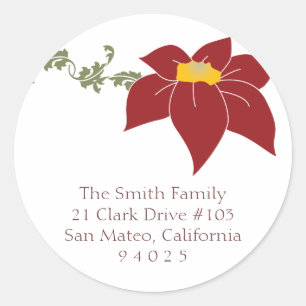 Poinsettia Return Address Label