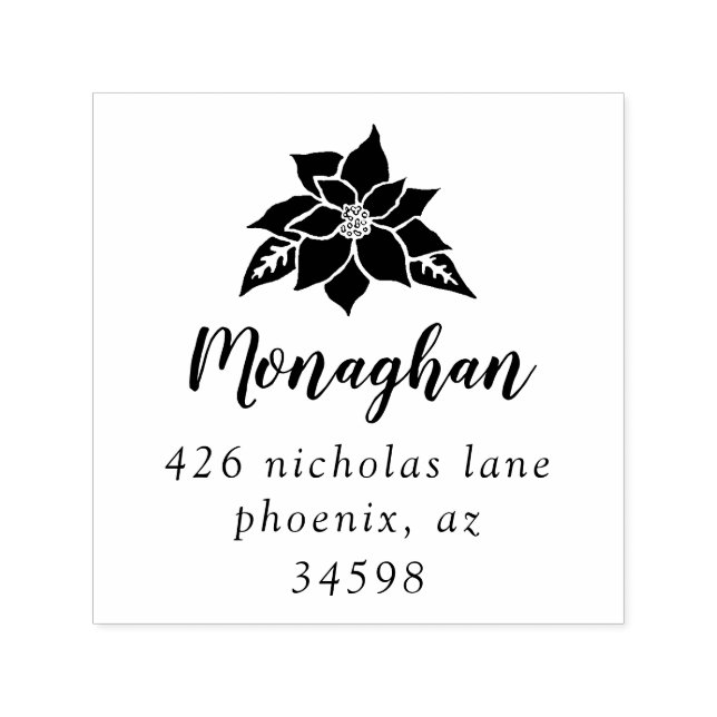 Poinsettia | Return Address Self-Inking Stamp (Design)
