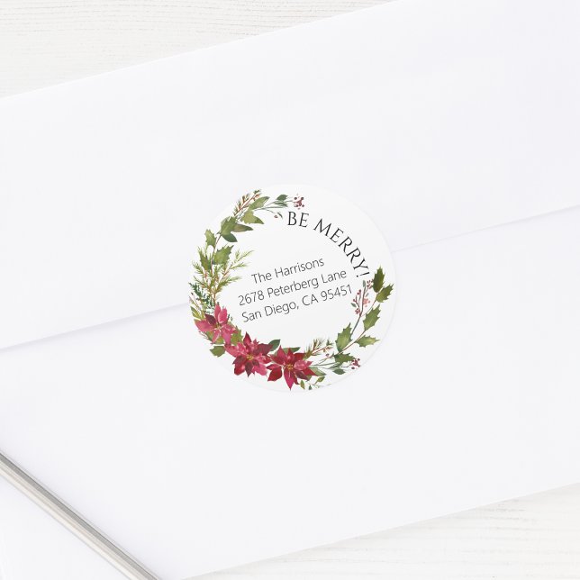 Poinsettia Round Christmas Sticker (Creator Uploaded)