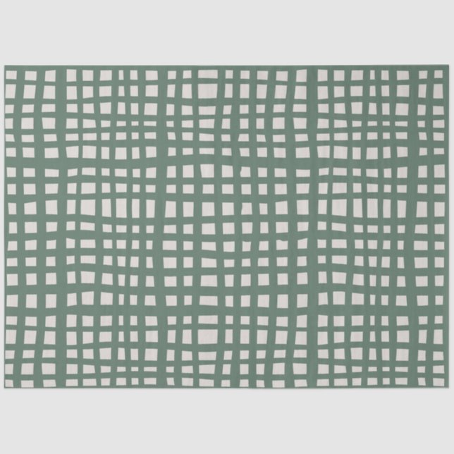 Poinsettia Sage Green Ivory Christmas gift Tissue Paper (Front)