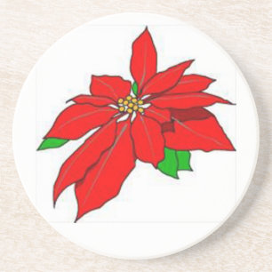 Poinsettia Sandstone Coaster