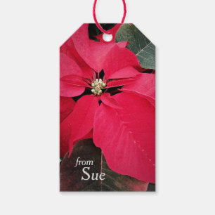 Poinsettia Season Custom Gift Tags