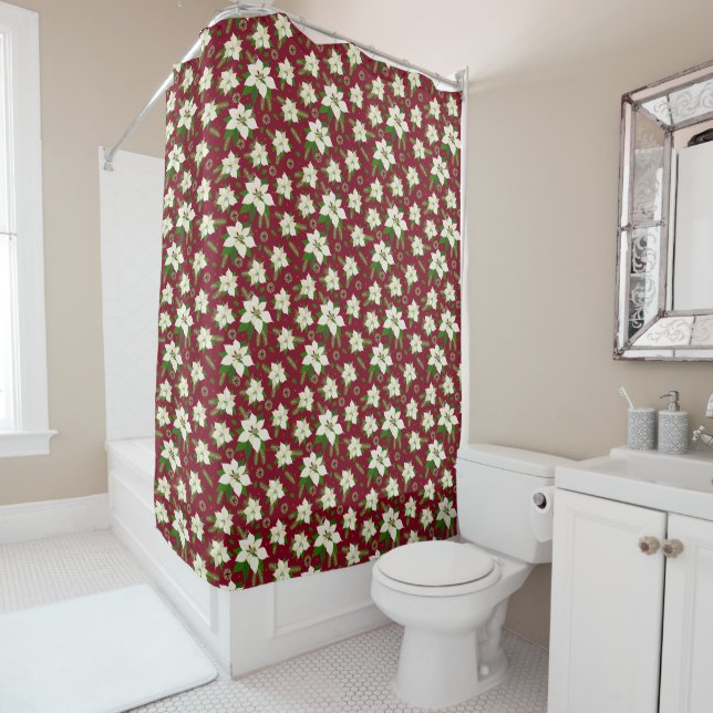 Poinsettia Shower Curtain (In Situ)