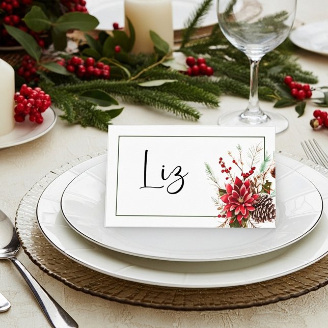 Poinsettia spray place card (Creator Uploaded)