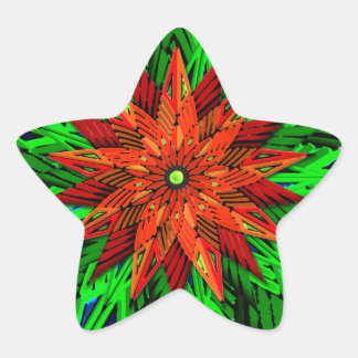 Poinsettia (Star Shape Stickers) Star Sticker