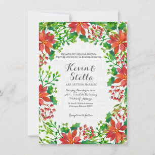 Poinsettia Wedding Invitation