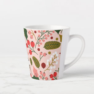 Poinsettia winter holiday latte mug