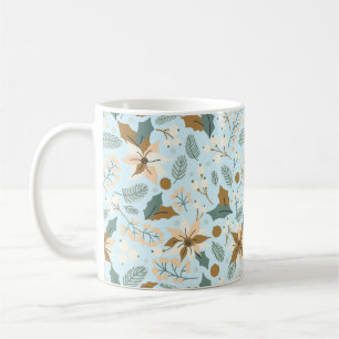 Poinsettia winter holiday mug