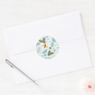 Poinsettia winter holiday sticker