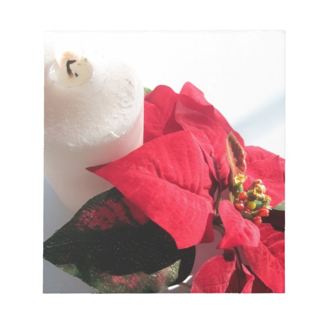 Poinsettia with Candle Notepad (Front)