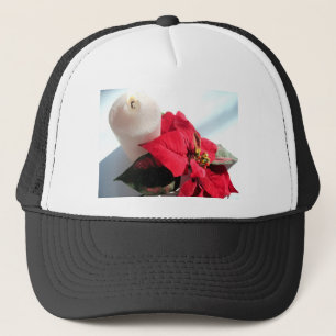 Poinsettia with Candle Trucker Hat