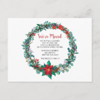 Poinsettia Wreath We've Moved Holiday Announcement