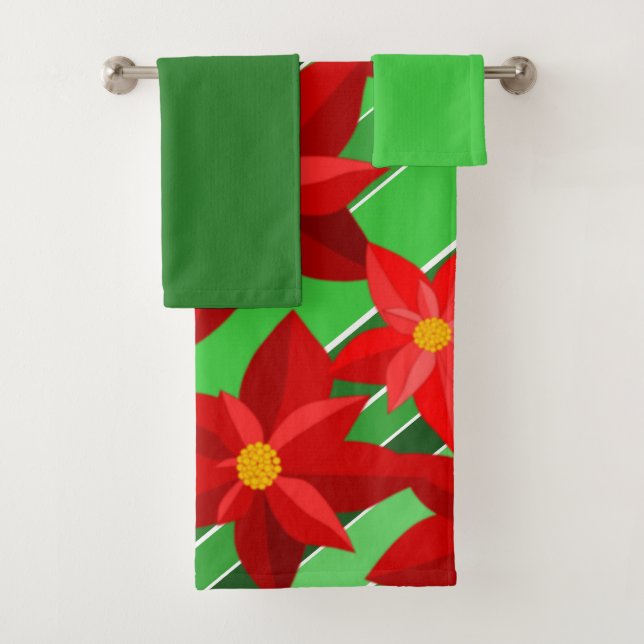 Poinsettias Bath Towel Set (Insitu)