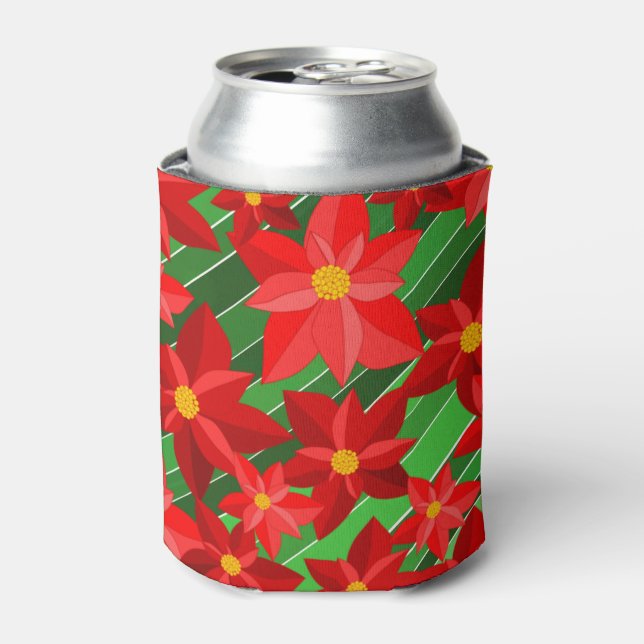 Poinsettias Can Cooler (Can Front)