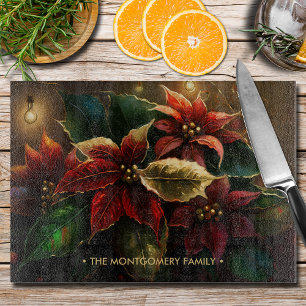 Poinsettias Christmas Holiday  Cutting Board