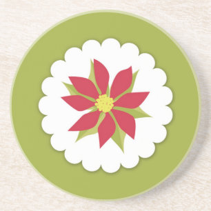 Poinsettias Christmas Plant Coaster