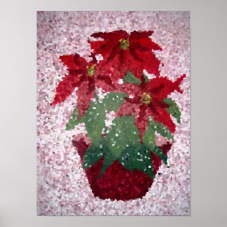 Poinsettias Crystallised Poster