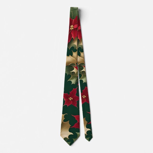 poinsettias galore tie (Front)