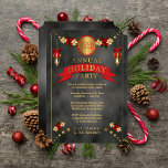 Poinsettias | Lanterns Corporate Holiday Party<br><div class="desc">An elegant Holiday Party invitation for your company's celebration of the season, featuring poinsettias and candlelit lanterns adorned with bows. Original design by Holiday Hearts Designs (all rights reserved). Replace the "Your Logo" with your company's logo or delete, click "customise" and add text of your choosing. If you require assistance...</div>