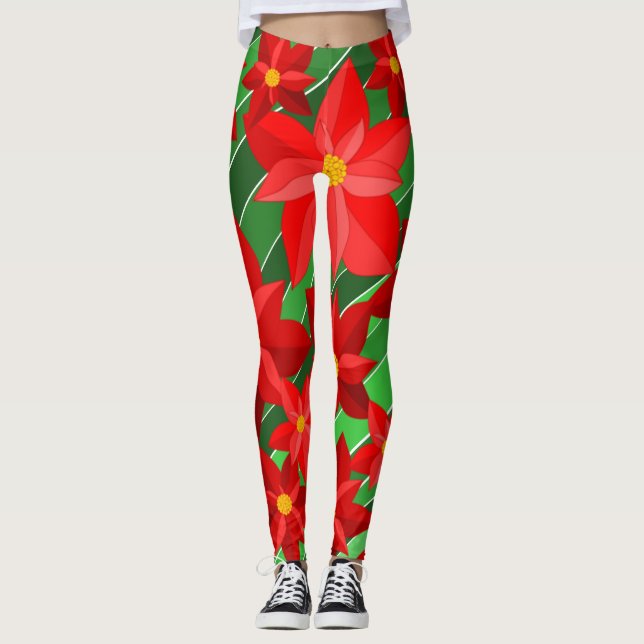 Poinsettias Leggings (Front)