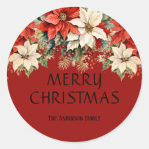 Poinsettias Merry Christmas 