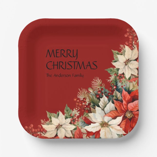 Poinsettias  paper plate (Front)