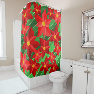 Poinsettias Shower Curtain