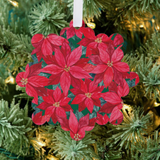 Poinsettias Winter Shelter Tree Decoration Card