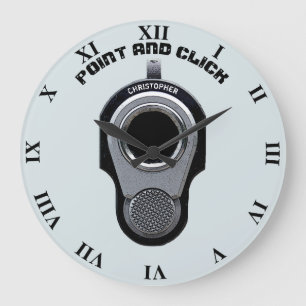 Point And Clock Funny Gun Drawing With Your Name