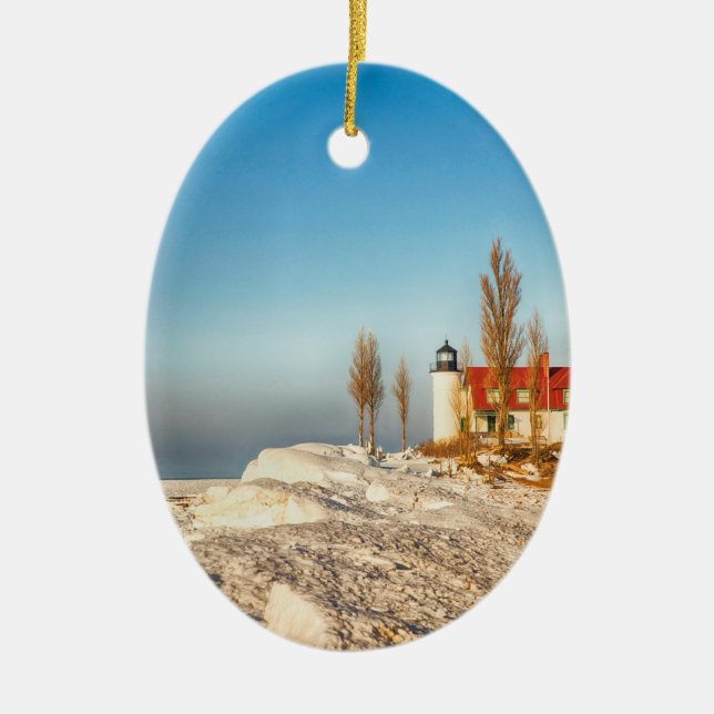 Point Betsie Ceramic Tree Decoration (Front)