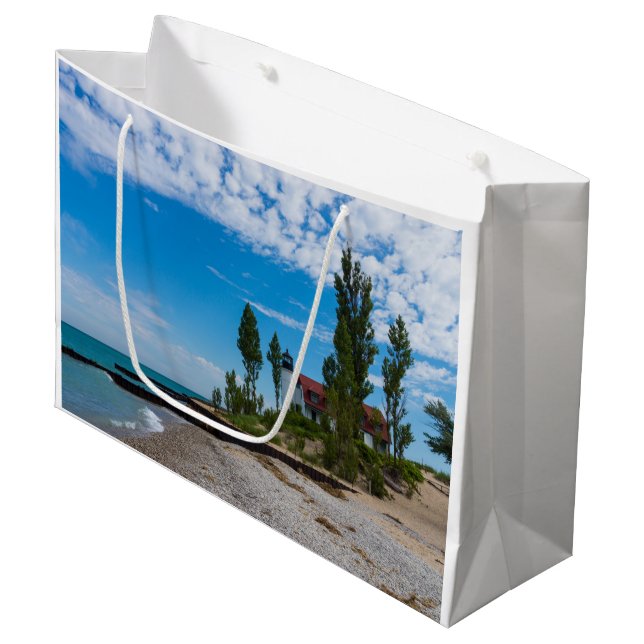 Point Betsie Light Large Gift Bag (Front Angled)