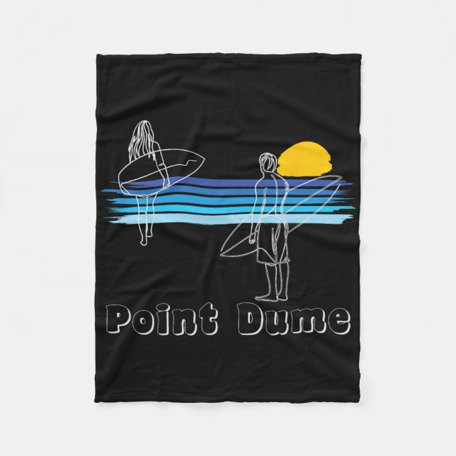 Point Dume Surfing Beach Surf Guy Girl  Fleece Blanket (Front)