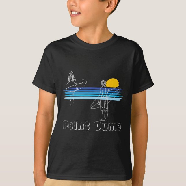 Point Dume Surfing Beach Surf Guy Girl  T-Shirt (Front)