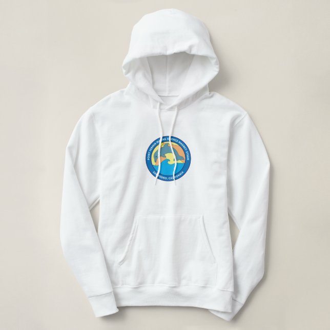 Point Fermin Elementary School Logo Womens White Hoodie (Design Front)